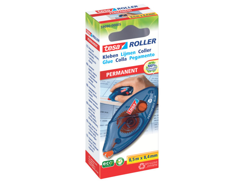 Colle roller tesa adesivo permanente monouso ecoLogo® 8,4 mm x 8,5 m trasparente - --03