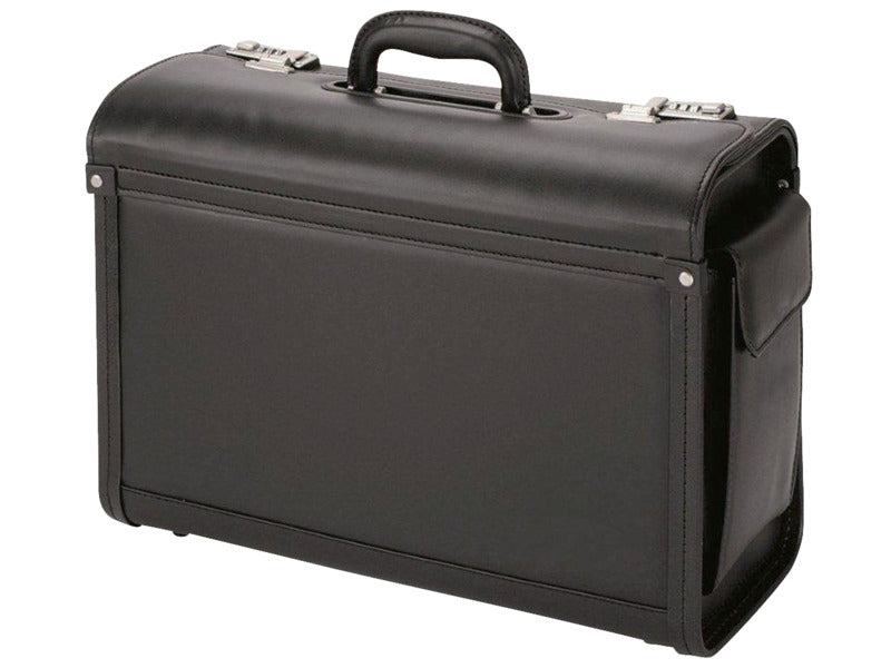 Borsa pilota Alassio GENOVA in ecopelle 45,5x20x34 cm nero