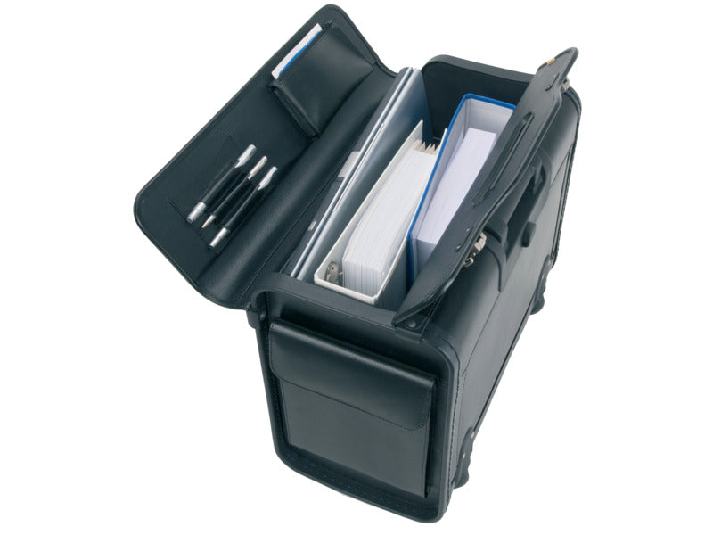 Borsa pilota con trolley Alassio SILVANA in pelle 48,5x23x37 cm nero