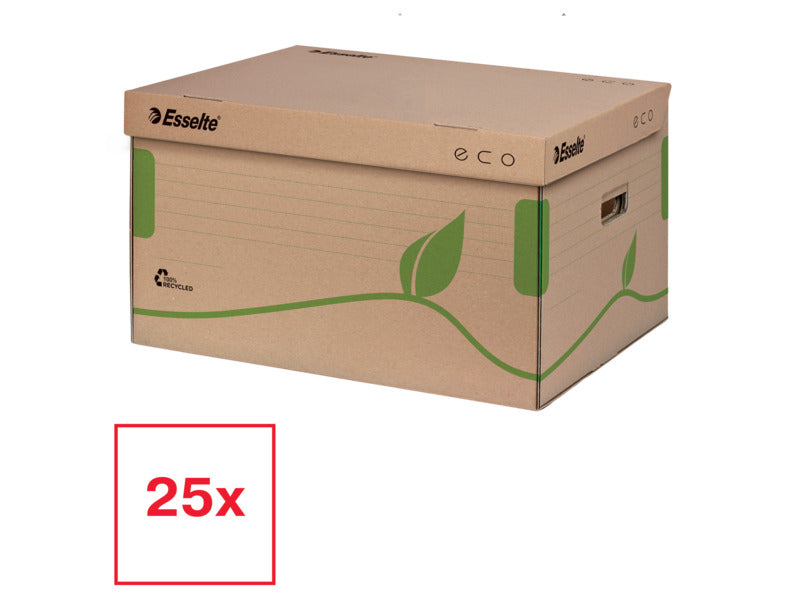 Scatola archivio Esselte ECOBOX container per Boxy 80/100 avana/verde 34,5x24,2x43,9 cm