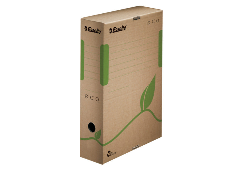 Scatola archivio Esselte ECOBOX dorso 8 cm avana/verde 8x23,3x32,7 cm