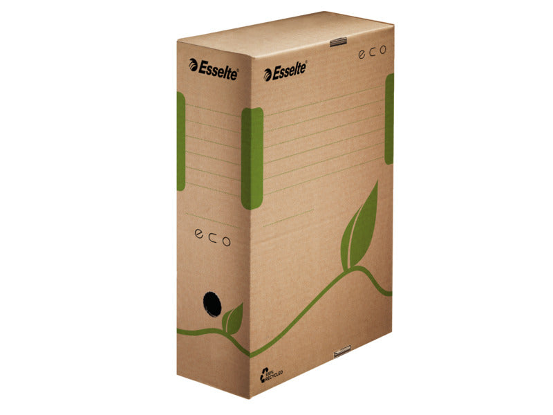 Scatola archivio Esselte ECOBOX dorso 8 cm avana/verde 8x23,3x32,7 cm