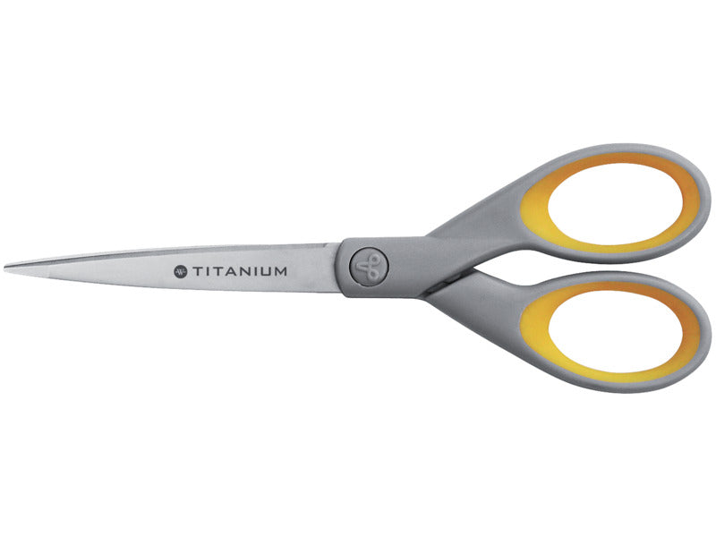 Forbici Westcott Softgrip Titanium Super simmetrica giallo/grigio lama 18 cm E- 00