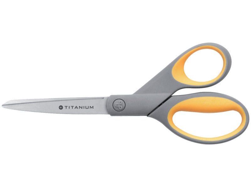 Forbici Westcott Softgrip Titanium Super asimmetriche giallo/grigio lama 21 cm E- 00