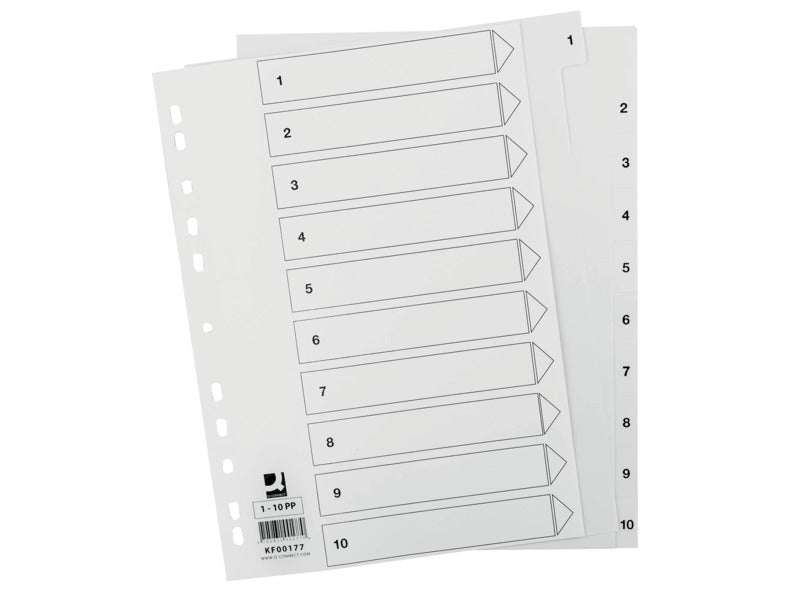 Divisore numerico Q-Connect bianco 22,5x29,7 cm ppl 1-10