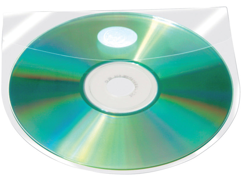Custodia autoadesiva per CD/DVD Q-Connect 12,6x12,6 cm trasparente Conf. 10 pezzi