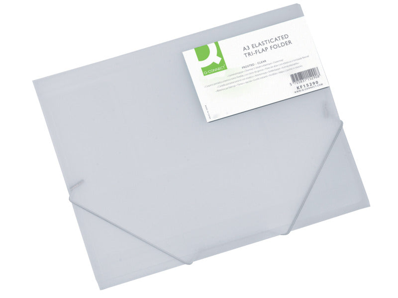Cartellina a tre lembi Q-Connect A3 ppl dorso espandibile 0-3 cm trasparente