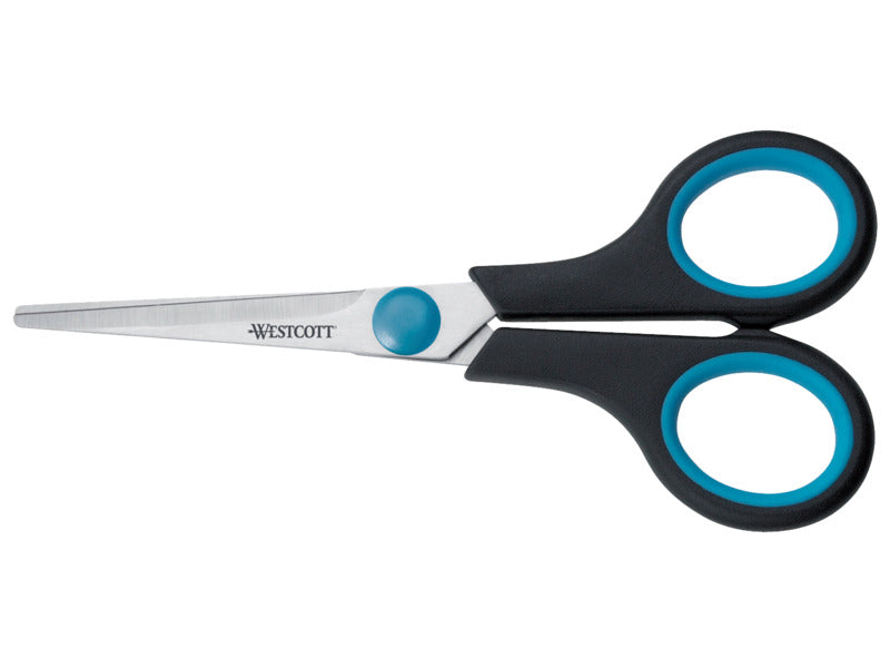 Forbici Westcott Soft Grip Easy Grip blu/nero simmetriche 14 cm E- 00