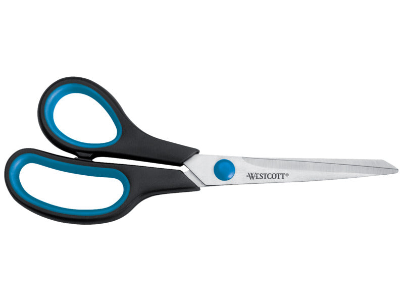 Forbici per mancini Westcott Soft Grip Easy Grip asimmetriche - 20,1 cm blu/nero - E- 00