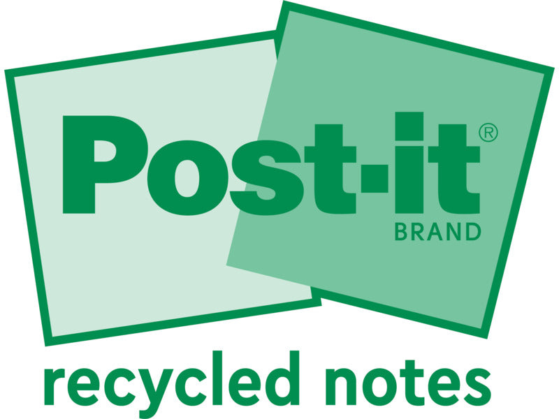 Foglietti Post-It® Super Sticky In carta riciclata al 100% a righe 102x152 mm 45 fogli/blocchetto conf. 4 pz assortiti
