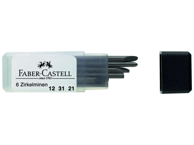 Astuccio 6 mine H per compasso Faber-Castell 2 mm