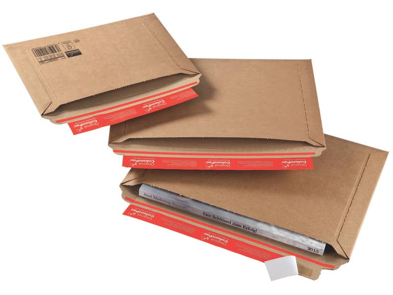 Busta per spedizioni ColomPac in cartone F-flute f.to 35,3x25 cm avana .04 25–26.3 cm