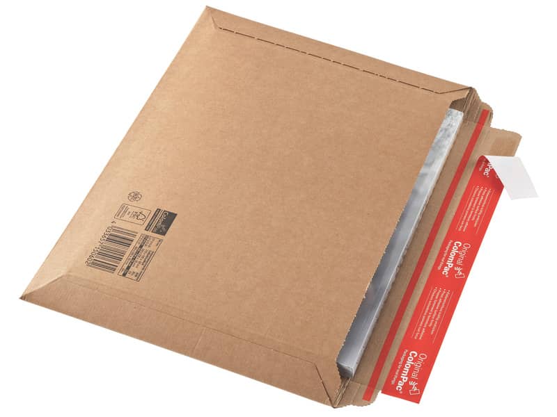 Busta per spedizioni ColomPac in cartone F-flute f.to 35,3x25 cm avana .04 25–26.3 cm