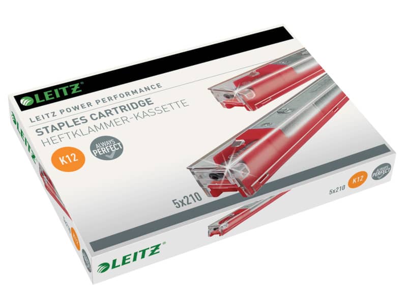 Punti metallici per mod. 5551 K12 fino a 80 fogli Leitz K12 - 26/12 5 cartucce da 210 punti