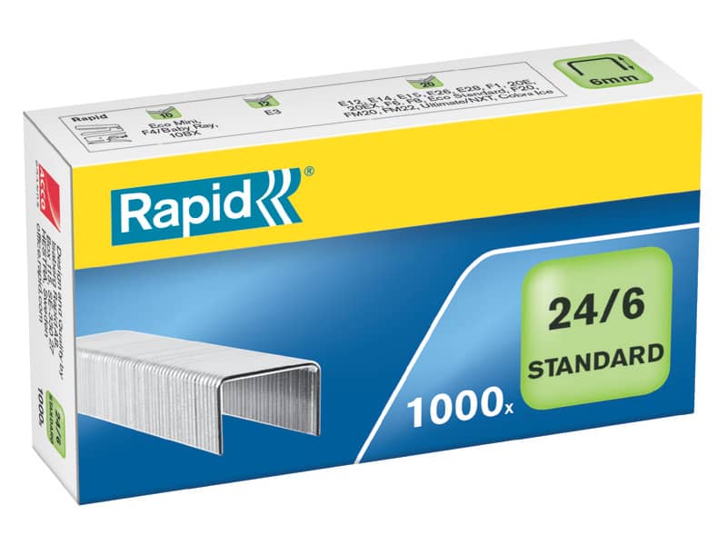 Punti metallici Rapid 24/6 Standard conf. da 1000
