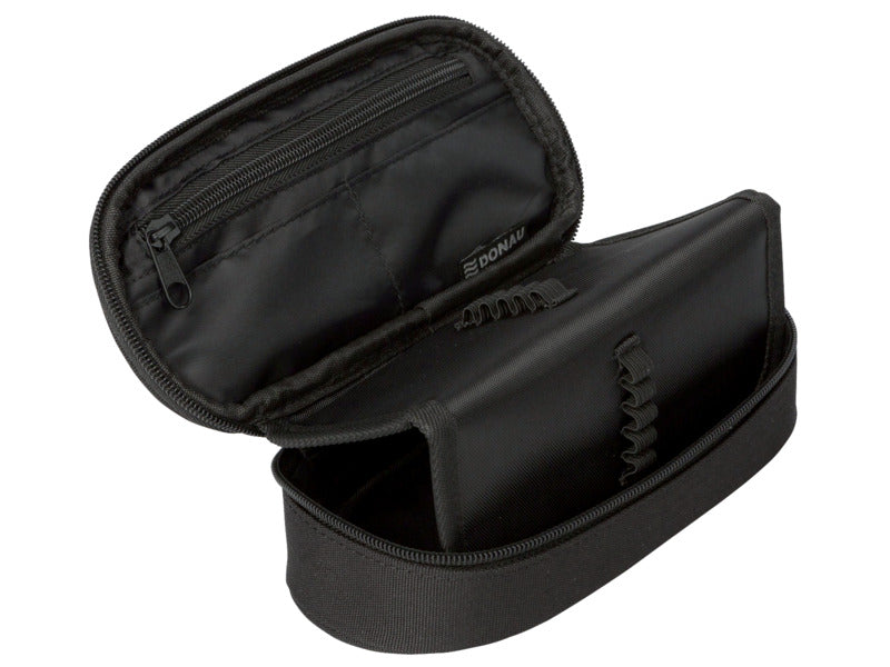 Astuccio ovalino small con cerniera Donau - 21x5,5x10,5 cm nero