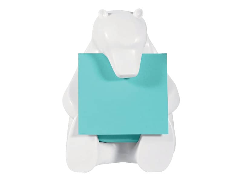 Dispenser foglietti adesivi Post-it® Z-Notes Super Sticky Orso bianco conf. dispenser + 1 ricarica - BEAR-330