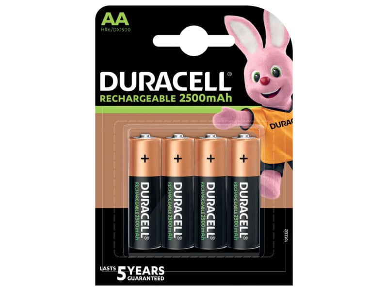 Batterie ricaricabili Duracell Precaricata Stilo 2500 mAh AA conf. da 4 - DU75
