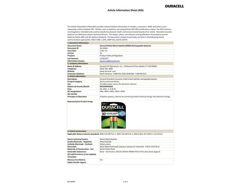 Batterie ricaricabili Duracell Precaricata Stilo 2500 mAh AA conf. da 4 - DU75