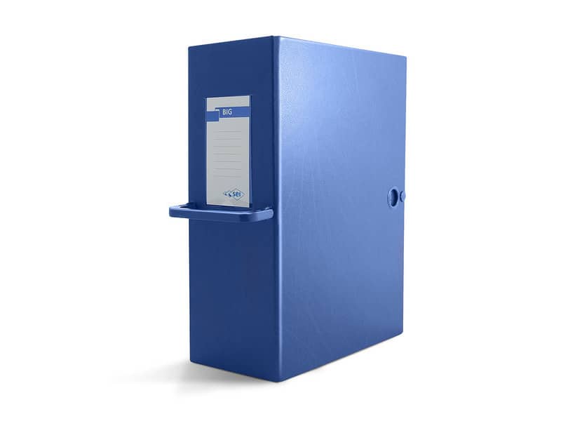 Cartella portaprogetti con bottone Sei Rota Big - dorso 12 cm blu - 26x36 cm