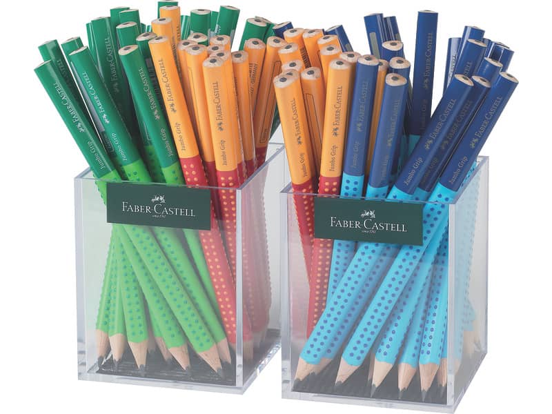 Barattoli da banco Faber-Castell Jumbo greep two tone in grafite - conf. 72 pz colori fusto assortiti