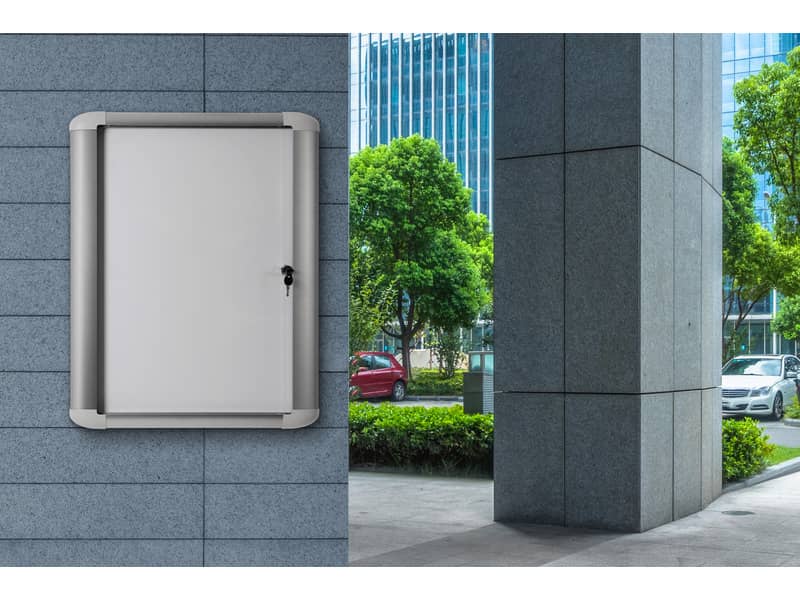 Bacheca magnetica Bi-Office MasterVision Outdoor con cornice in alluminio 4xA4
