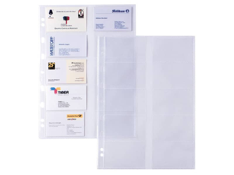 Buste foratura univ. porta biglietti da visita (10 spazi 9x5 cm) Sei Rota Atla Card Conf. 10 buste formato A4