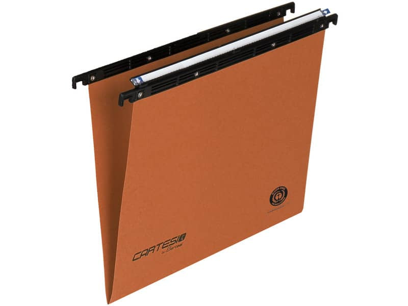 Cartella sospese orizzontali per cassetti CARTESIO 33 cm fondo V arancio Conf. 50 pezzi - 100/330-B2