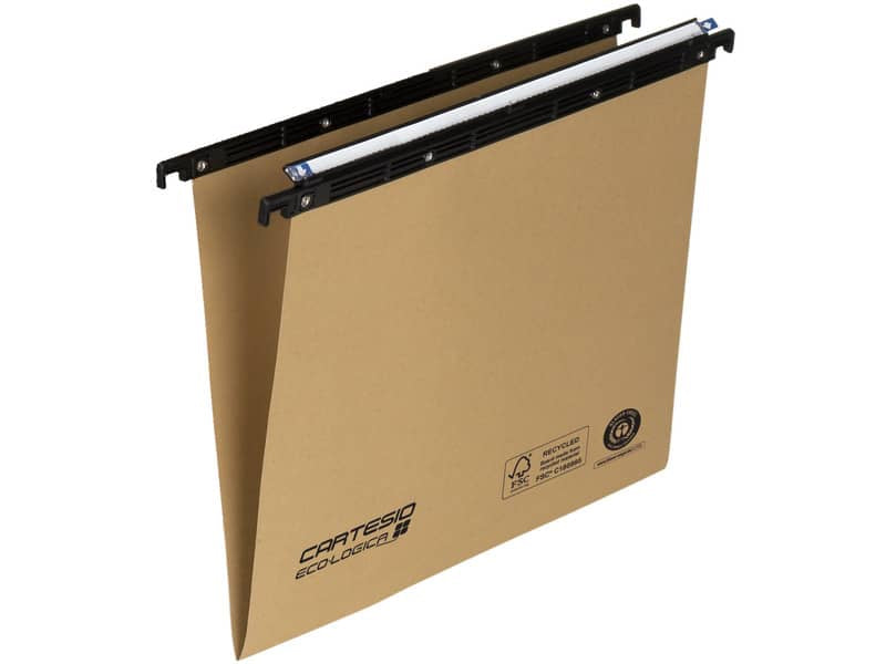 Cartelle sospese orizzontali per cassetti CARTESIO ECO 33 cm fondo V avana conf. da 25 - 100/330-A1