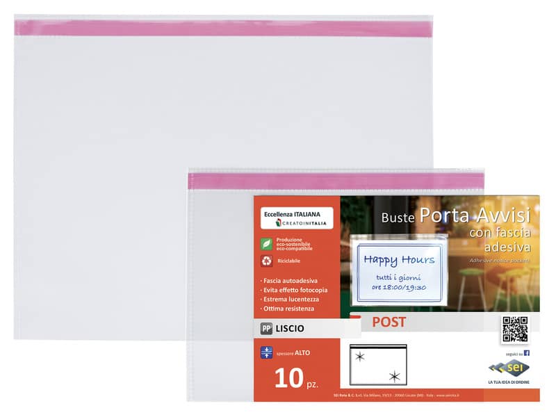 Buste a U Sei Rota Post A5 Album trasparente conf. 10 buste