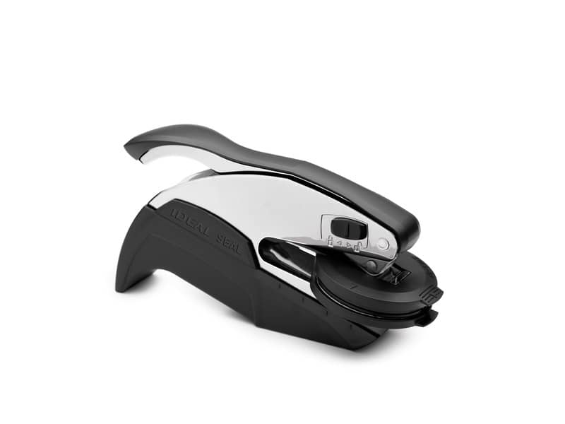 Timbro a secco in acciaio con piastra Ø 41mm TRODAT /LS nero