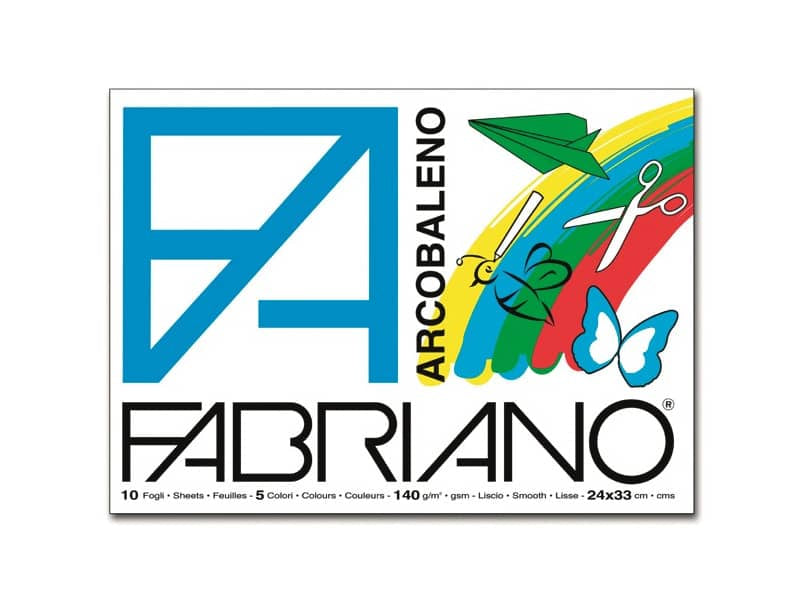 Album da disegno Fabriano ARCOBALENO 140 g/m² 10 24x33 cm 2 fogli x colore