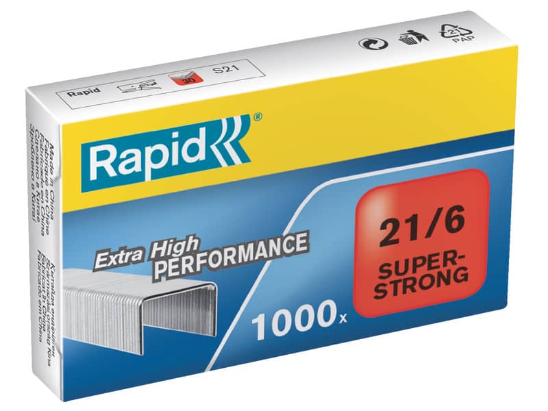 Punti metallici Rapid Super Strong 21/6 conf. da 1000