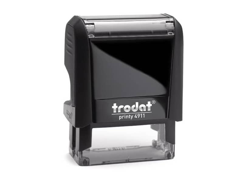 Timbro autoinchiostrante personalizzabile a 3 righe TRODAT PRINTY 4911 in plastica 38x14 mm nero