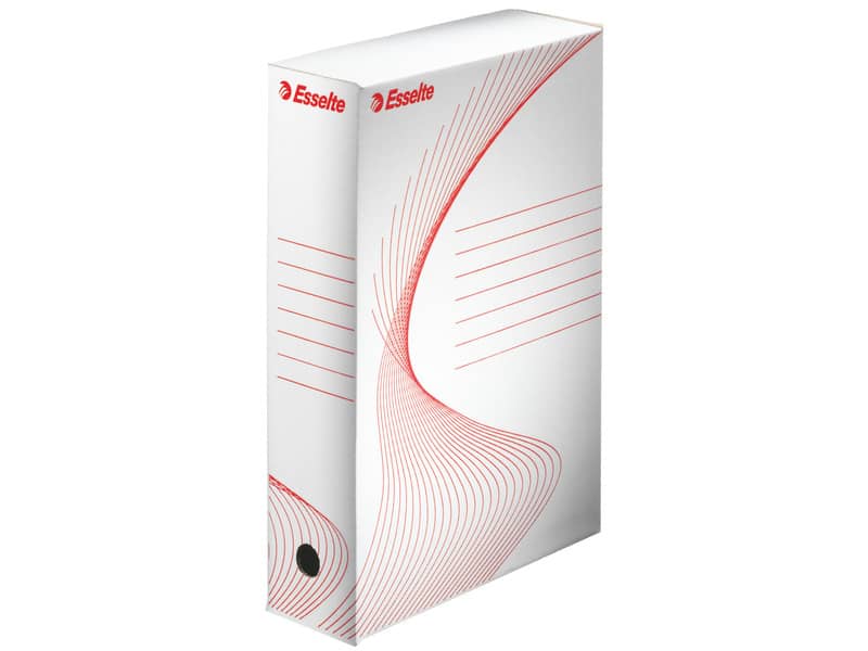 Scatola archivio Esselte BOXY 80 bianco/rosso 8x25x35 cm