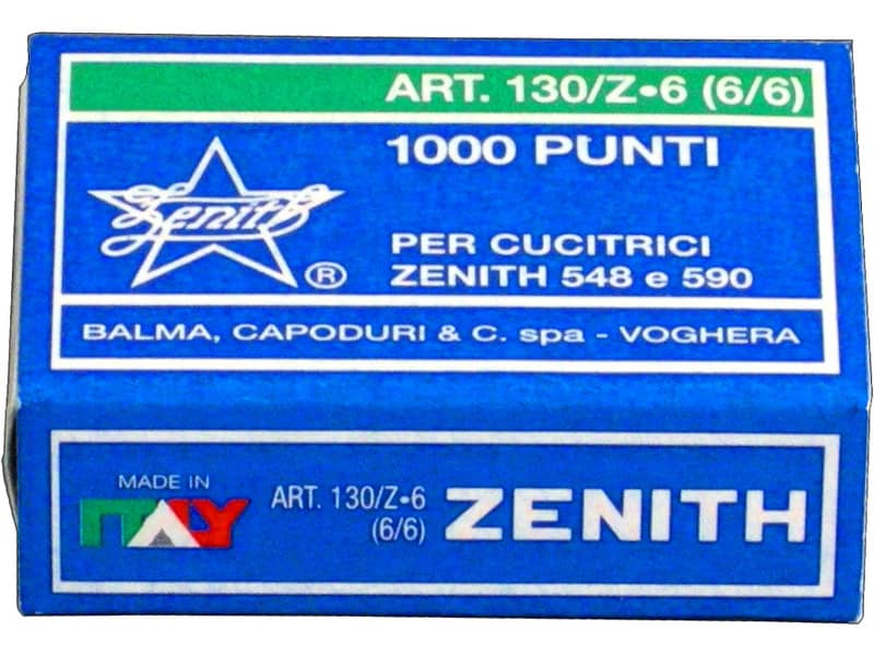 Scatola 1000 punti metallici ZENITH 130/Z6 6/6