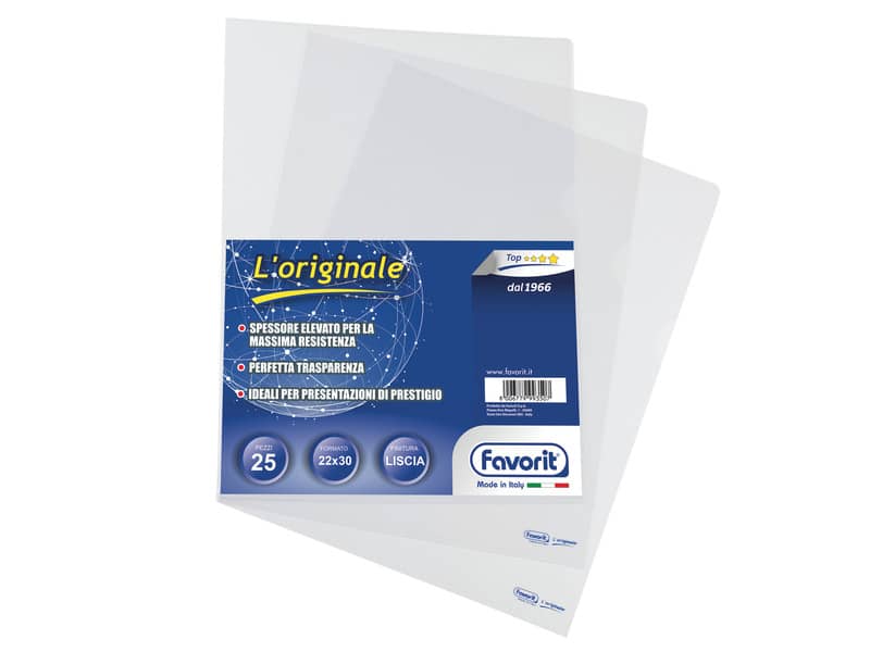 Buste trasp. a L FAVORIT L'Originale liscia top 22x30 cm conf. da 25