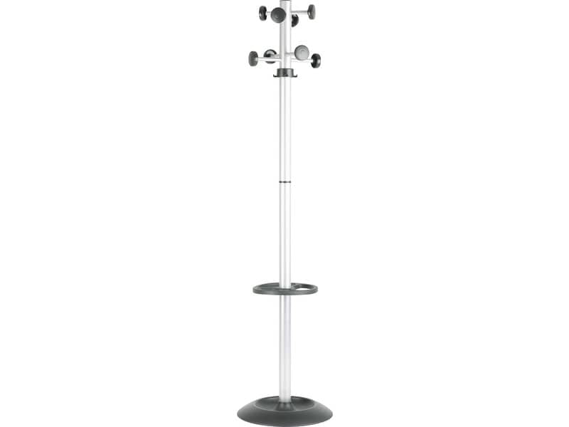 Appendiabiti da terra Unisit Totem con portaombrelli h. 172 cm - 8 appendini grigio - APUTO/G