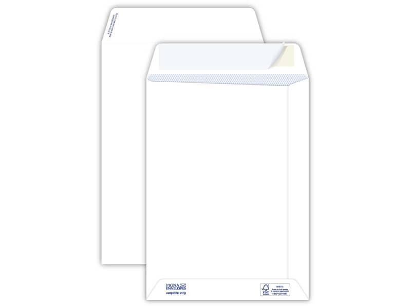 Buste a sacco bianche autoad. removibili Pigna Envelopes Competitor strip 100 g/m² 190x260 mm conf. 500