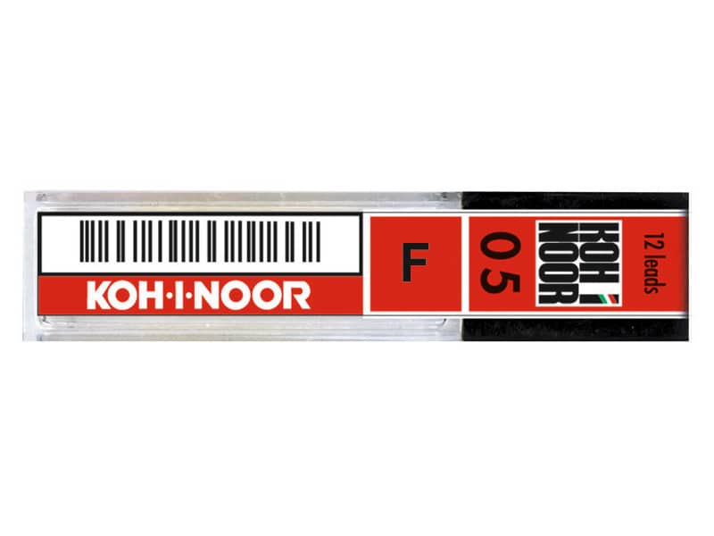 Astuccio 12 mine F per portamine KOH-I-NOOR 0,5 mm - E205-F