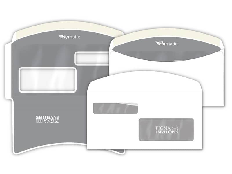 Buste con 2 finestre Pigna Envelopes FLY-Matic 2 80 g/m² 115x230 mm bianco conf. 1000 23–23 cm