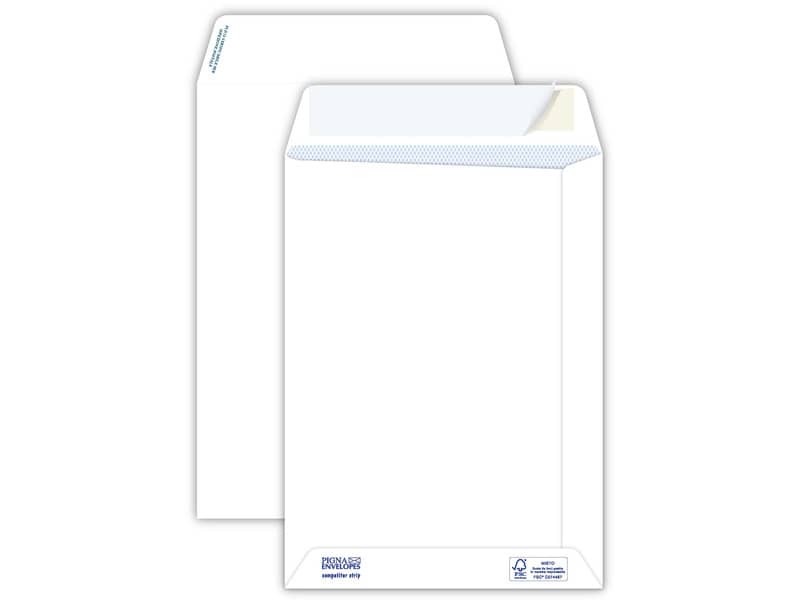 Buste a sacco bianche autoad. removibili Pigna Envelopes Competitor strip 80 g/m² 190x260 mm conf. 500