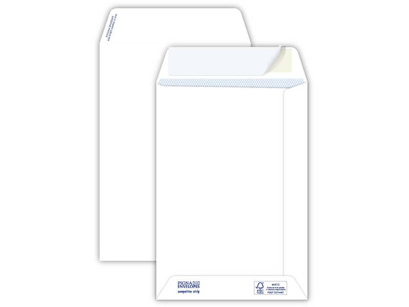Buste a sacco bianche autoad. removibili Pigna Envelopes Competitor strip 80 g/m² 160x230 mm conf. 500