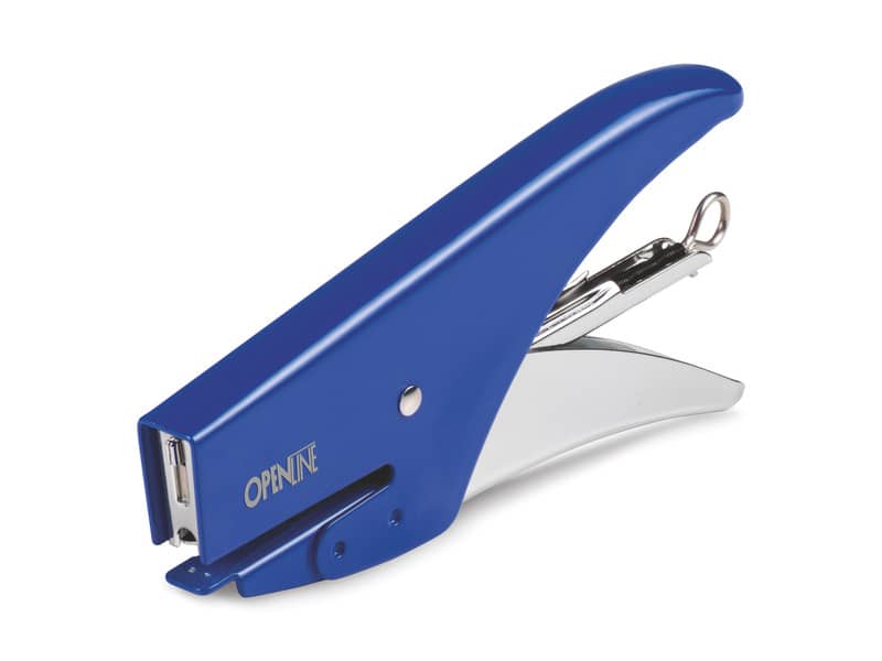 Cucitrice manuale a pinza OPENLINE passo 6 max 18 ff blu 0185B