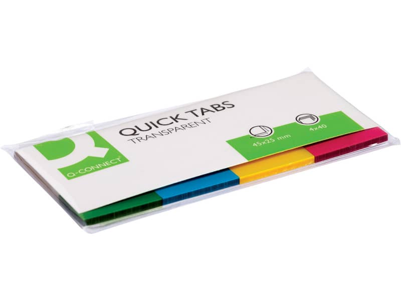 Segnapagina Q-Connect Neon assortiti 25x45 mm blister 4 blocchetti da 50
