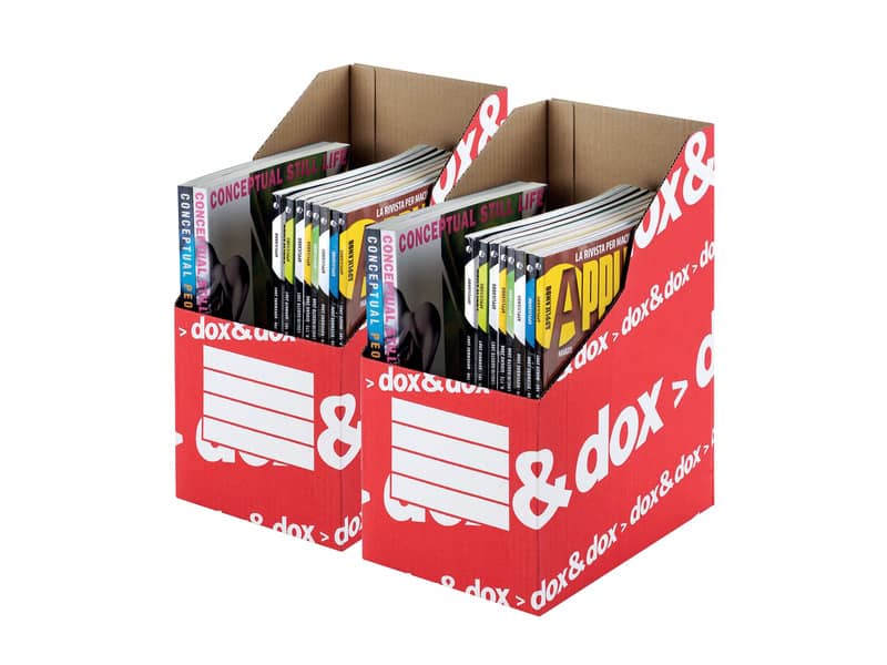 Portariviste Dox & Dox dorso 35 cm bianco/rosso - 17,5x26 cm