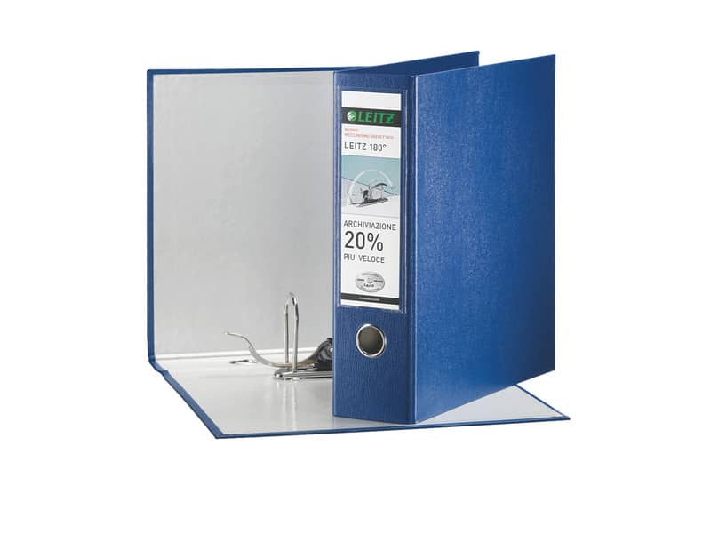 Registratore con custodia Leitz 180° protocollo dorso 8 cm cartone riverstito in polipropilene
