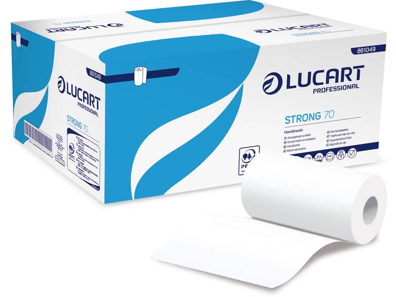 Asciugamano Lucart Strong 70 m 2 veli pura cellulosa cartone da 12 rotoli