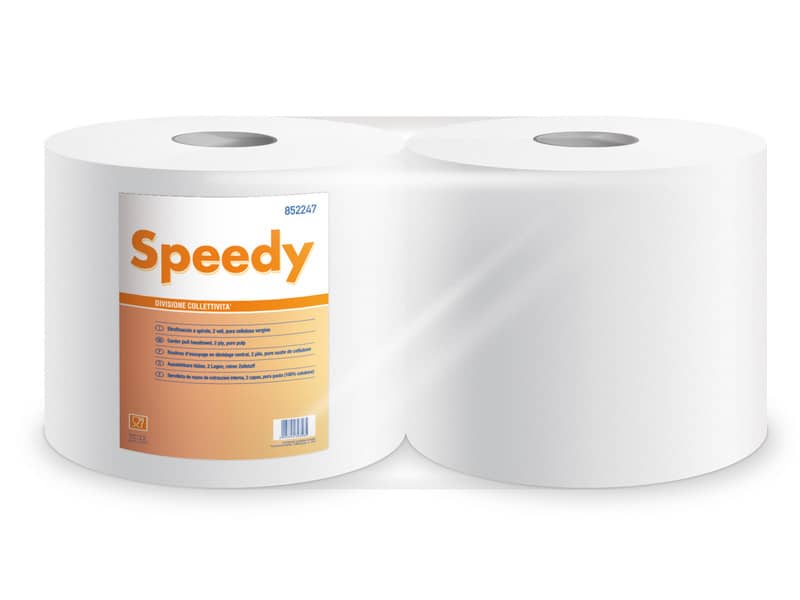Bobina multiuso Lucart Speedy asciugatutto 171 m 2 veli 2 rotoli da 760 strappi - 852247T