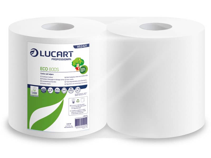 Bobina multiuso Lucart Eco 800 strappi 180 m - 2 veli - Conf. 2 rotoli - 852421T